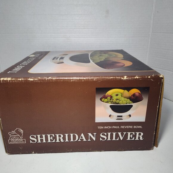 New Vintage 1980’s SHERIDAN SILVER PAUL REVERE BOWL 10” in Box Silver Plated - Picture 3 of 8